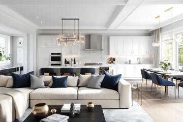 Fototapeta premium Inviting and modern atmosphere with cohesive interior aesthetics.