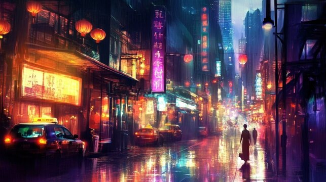 Vibrant Chinatown at Night: A Unique Decor Inspiration