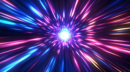 Fototapeta premium Explore the vibrant colors and dynamic motion of a futuristic space journey.