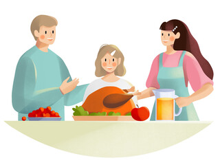 Family at the holiday table