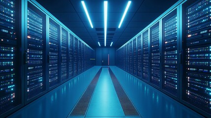 Obraz premium The interplay of technology and data in contemporary networking.