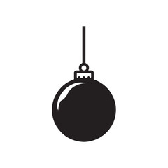 Vector Illustration of Christmas Ornament Silhouette in Black.