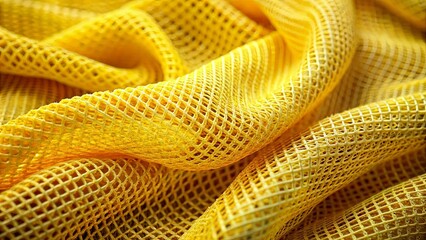 Sunlit Yellow Mesh Fabric An Abstract Study in Form and Texture