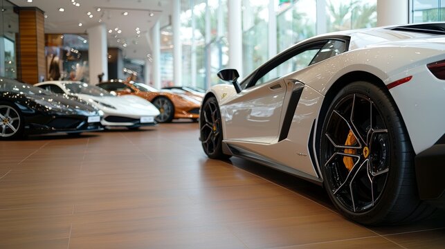 Exclusive Selection: Luxury Sports Car Showroom with Limited Edition Models, Scarcity Marketing Strategy