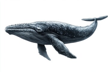 Fototapeta premium Humpback Whale Illustration Marine Animal Wildlife Ocean Sea Aquatic Nature Endan