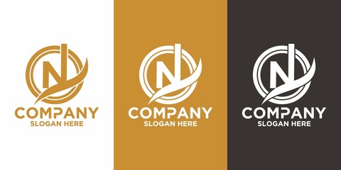 Initials N logo design. Initial Letter Logo.
