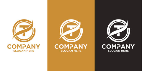 Initials t logo design. Initial Letter Logo.
