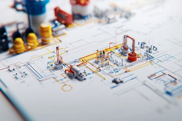 Strategic Planning Board with Infrastructure and Utilities Schematics for Effective Project Management and Coordination