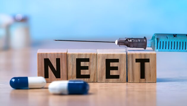 Medical Entrance Test NEET (UG) Concept &ndash; Tablet and Syringes
