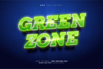 Super Green Zone 3D Editable Text Effect Style