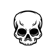 Obraz premium human skull drawing coloring line art style sketch classic vintage design illustration