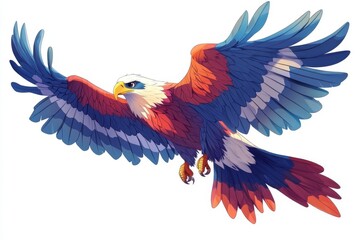 Obraz premium Majestic Eagle Flying with Spread Wings