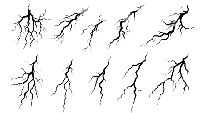 Vector lightning on white background