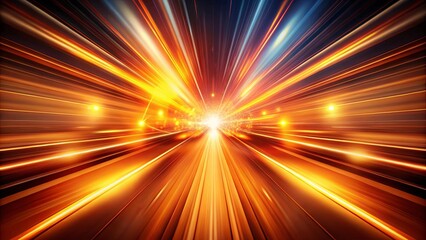 Obraz premium A radiant beam of light explodes from a central point, illuminating the surrounding darkness with a dazzling display of golden and blue streaks.