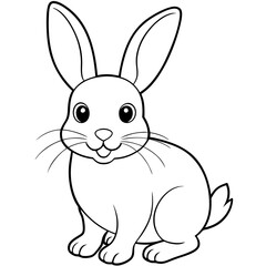 Obraz premium Cute rabbit coloring page vector art illustration coloring book design 