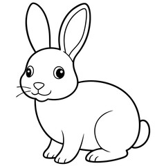 Obraz premium Cute rabbit coloring page vector art illustration coloring book design 