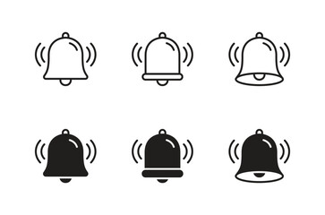 Notification ringing bell icon set