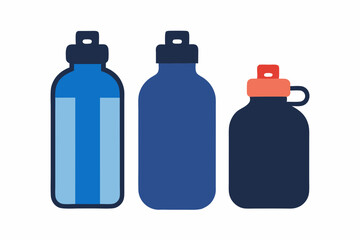 Studio shot of a set of kids water bottles.white background