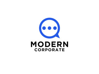 Obraz premium Speech Bubble Linear Rounded Style with Negative Space Chat Talk Icon isolated on White Background.