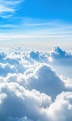 Fototapeta premium Breathtaking Cloudscape: A Serene Journey Through the Blue Sky