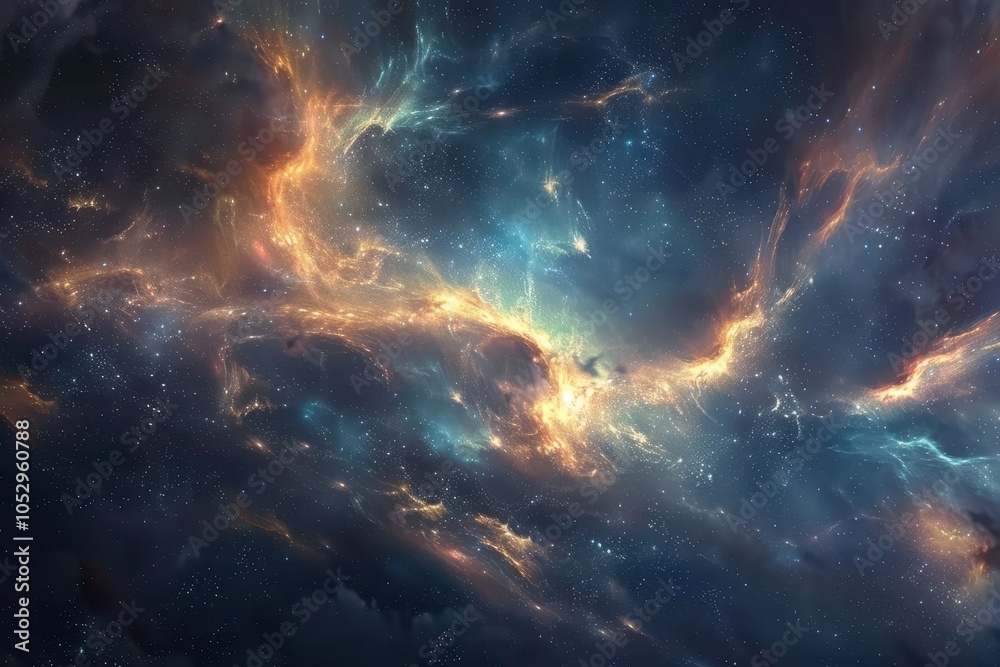 Canvas Prints glowing nebula and gaseous space clouds with stars