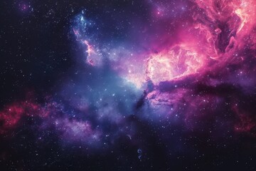 Colorful and detailed image of a nebula in deep space with bright shining stars