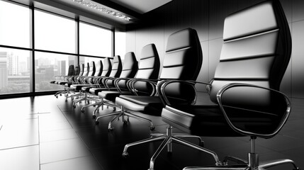 Modern Conference Room with Sleek Black Chairs