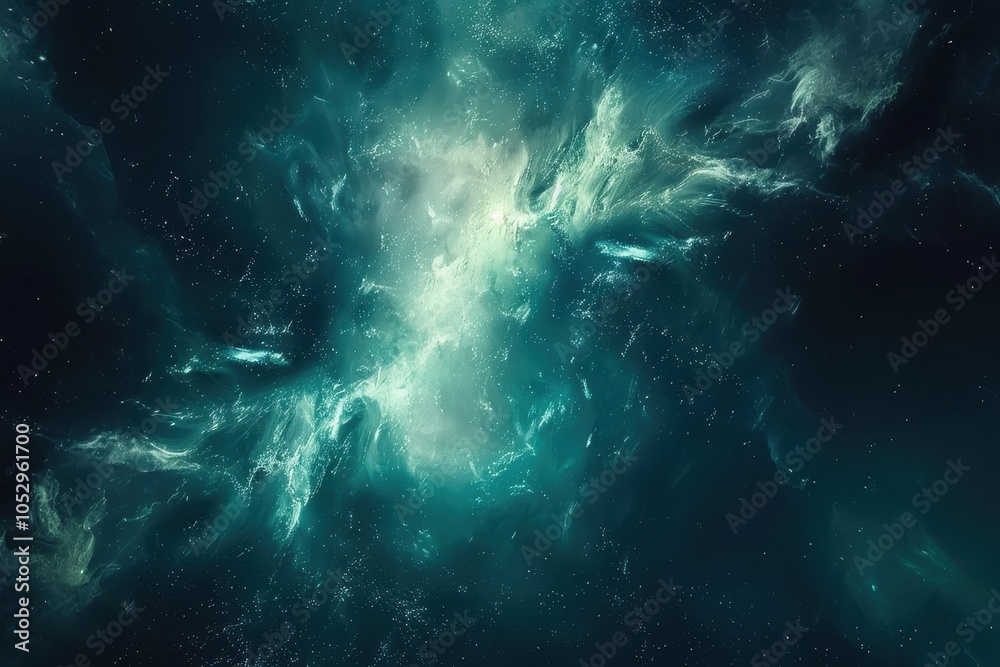Canvas Prints glowing nebula in deep space with stars and dust