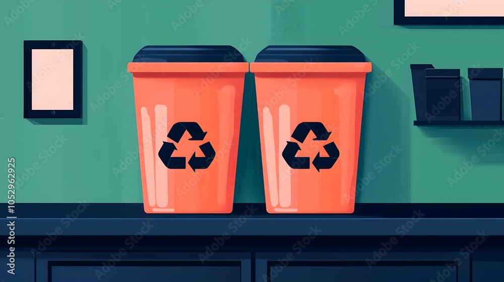Leinwandbilder automated eco friendly waste management system in futuristic design smart waste sorting facility wit
