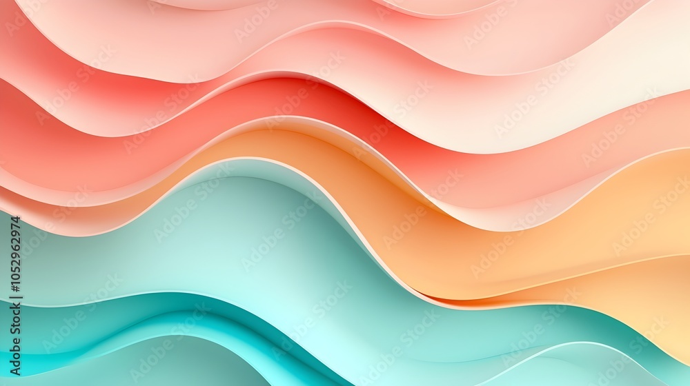 Poster Soft pastel gradient abstract background with seamlessly blended hues for a subtle elegant and modern design aesthetic