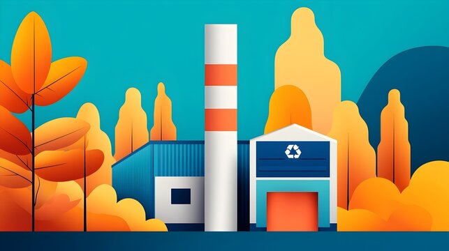 Cutting edge recycling plant featuring digital monitoring stations and advanced environmental technology for efficient waste processing and sustainable resource management