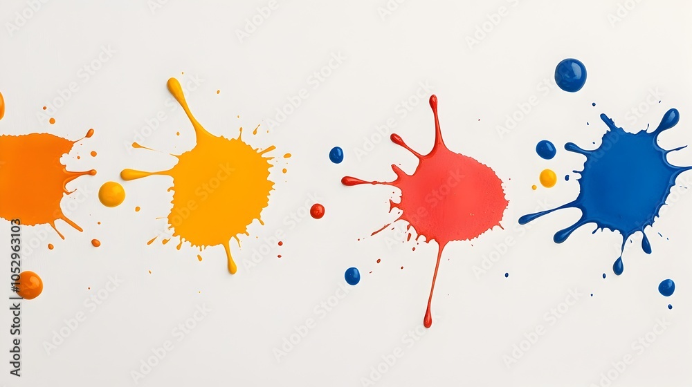 Leinwandbilder bright and energetic watercolor splashes in an abstract layout for graphic design creative projects 
