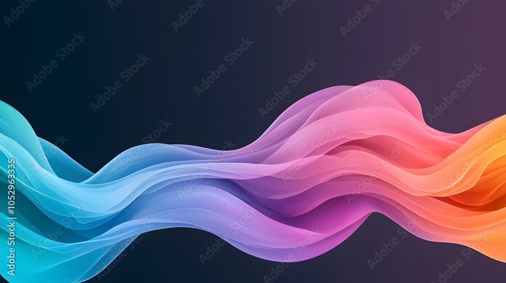 Leinwandbilder Mesmerizing neon gradient waves in a bold and vibrant abstract pattern creating a futuristic and eye catching design with depth energy