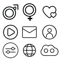 Social and technology icon vector clipart