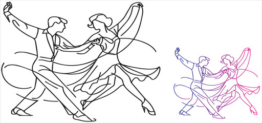 Obraz premium Latin dancing, couple dancing , vector