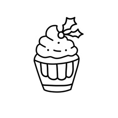 Christmas cake outline