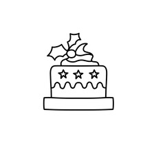Christmas cake outline