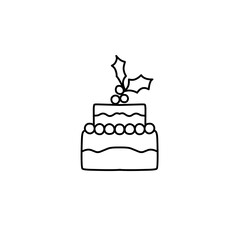 Christmas cake outline