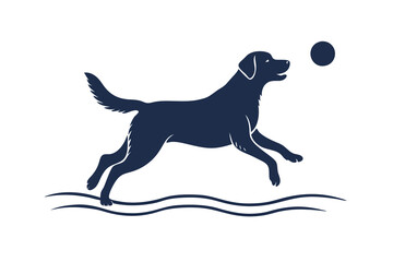 Action dog vector art illustration