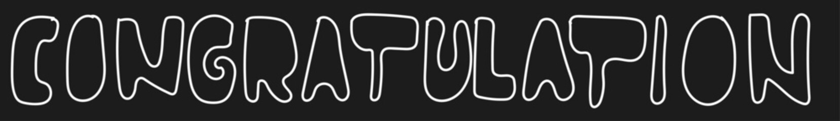 Congratulations hand drawn wording doodle vector.