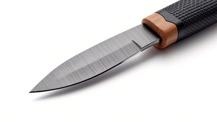 Obraz premium A high-quality precision cutting knife with a textured grip, isolated on a white background