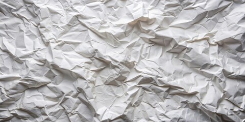 Obraz premium A Close-Up of a White, Crumpled Paper Texture Showing a Network of Deep Folds and Creases