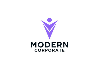 Abstract Yoga Fitness Health People Logo. Flat Vector Logo Design