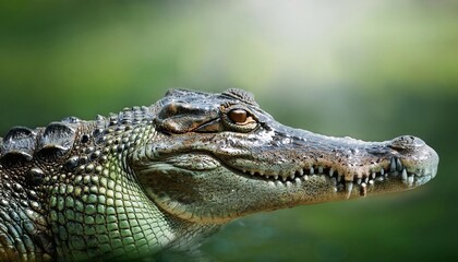 Colse up crocodile on background