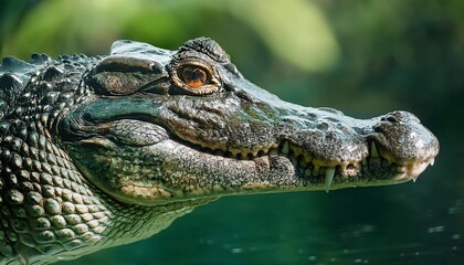 Obraz premium Colse up crocodile on background