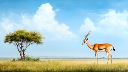 Fototapeta premium Graceful antelope in serene landscape
