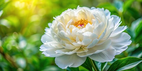 Fototapeta premium Delicate petals, intricate textures, a white peony's beauty unveiled.