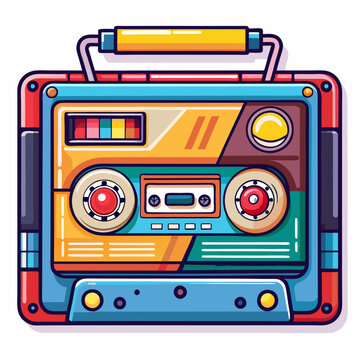 recommend clip art: tape recorder on a white background