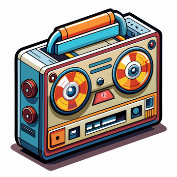 recommend clip art: tape recorder on a white background