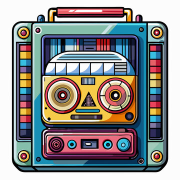 recommend clip art: tape recorder on a white background